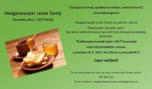 TRADICIONALNI SLOVENSKI ZAJTRK V MEDGENERACIJSKEM CENTRU ŠENTILJ